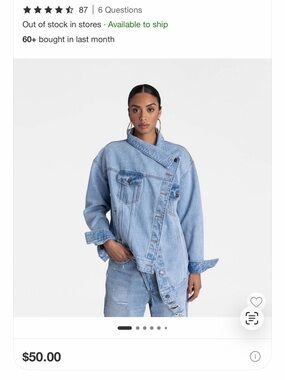 Light Blue Denim Jean Jacket - Casual Oversized Style